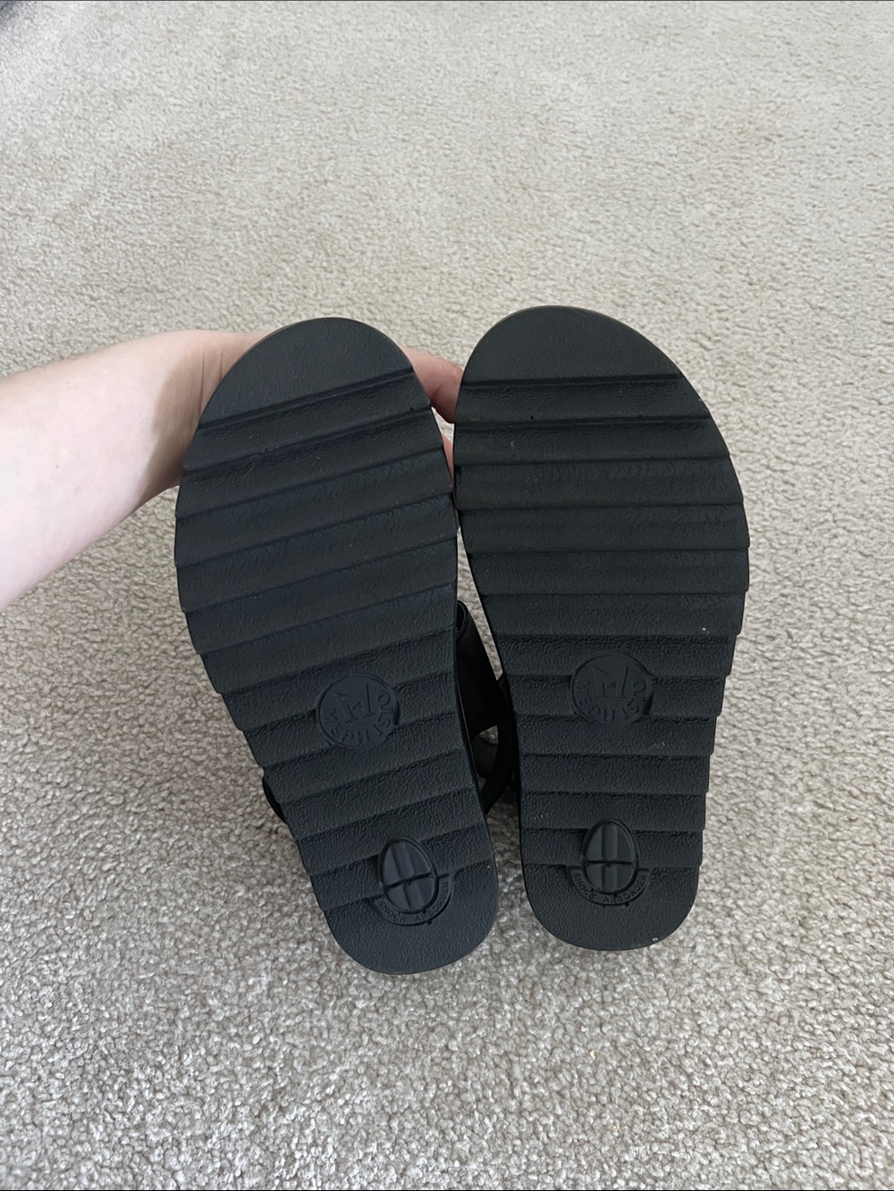 Mephisto Black Leather Buckle Sling Sandals - Picture 8 of 9